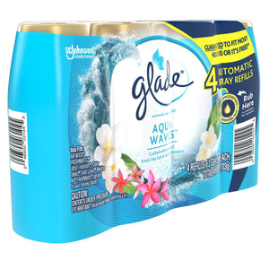 Glade Automatic Spray Air Freshener Refills, Aqua Waves, 4 ct.