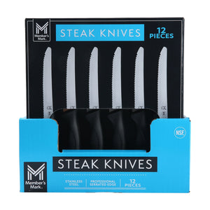 Member's Mark 8.5" Stainless Steel Steak Knives, 12 ct.