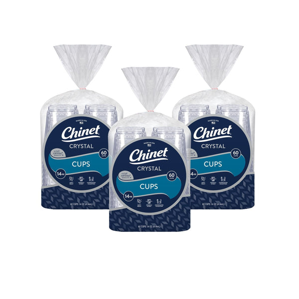 Chinet Crystal Plastic Cups, 14 oz., 180 ct.