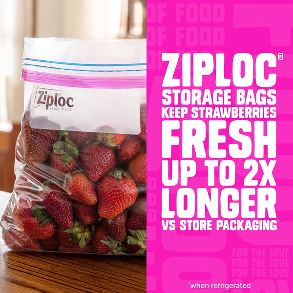 Ziploc Gallon & Storage Quart Bags with New Stay Open Design, 204 ct.