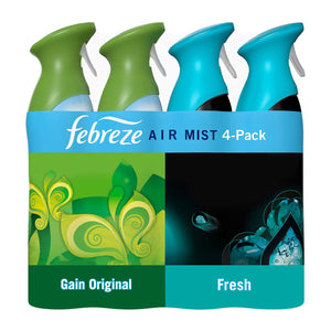 Febreze Air Mist Air Freshener Spray, Gain Original + Unstopables Fresh, 4ct., 32.4 oz.