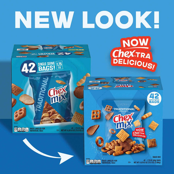 Chex Mix Traditional Savory Snack Mix, 1.75 oz., 42 pk.
