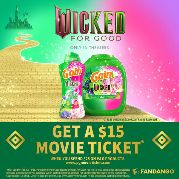 Gain "Wicked: For Good" Limited Edition, In-Wash Laundry Scent Booster Beads,  Wonderfullest Woods & Beautifical Blossom, 26.3 oz.
