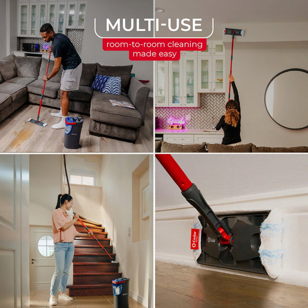 O-Cedar H2prO Flat Mop System + 2 Mop Head Replacements