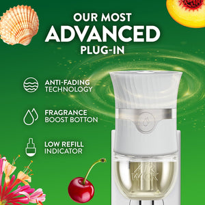 Air Wick Plug In Scented Oil Air Freshener, Sea Spray & Breeze, Sweet Peach, 1 warmer + 6 refills