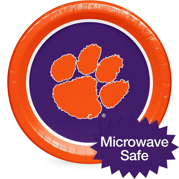 Clemson Tigers NCAA Round Paper Plates, 10