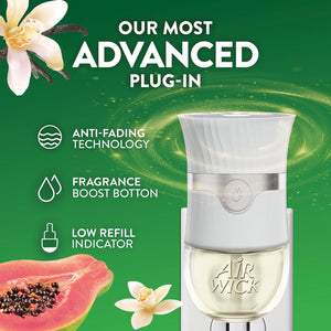 Air Wick Plug In Scented Oil Air Freshener, Vanilla & Pink Papaya, 2 Warmers +7 Refills