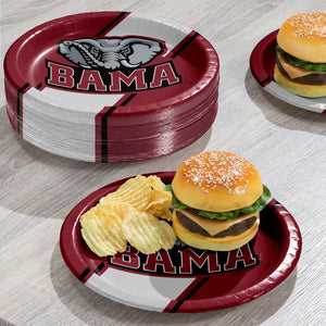 Alabama Crimson Tide NCAA Round Paper Plates, 10