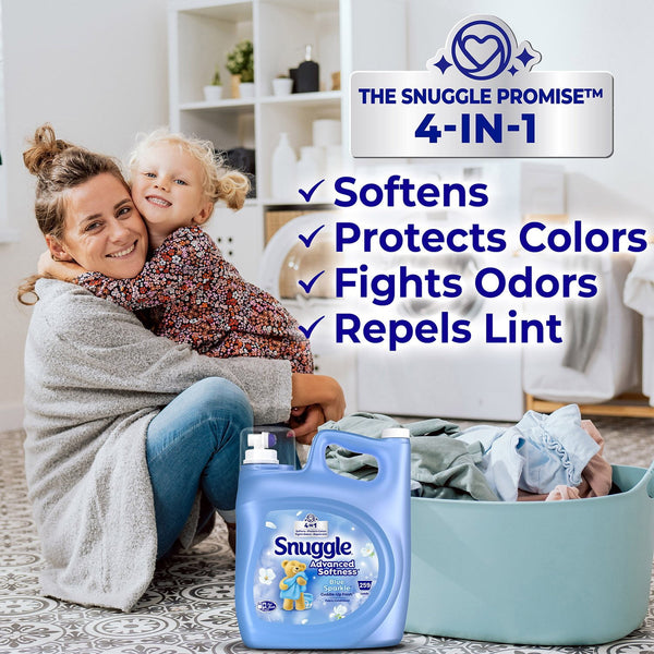 Snuggle Advanced Softness Liquid Fabric Softener, Blue Sparkle, 259 loads, 176 fl. oz.
