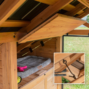 Backyard Discovery 7' x 5' Cedar Wood Dog Kennel w/ Feeding Door