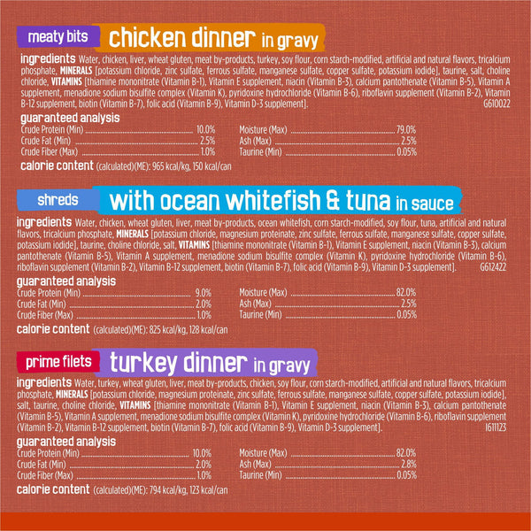 Purina Friskies Gravy Pleasers Variety Pack, Adult Wet Cat Food, 5.5 oz., 60 ct.