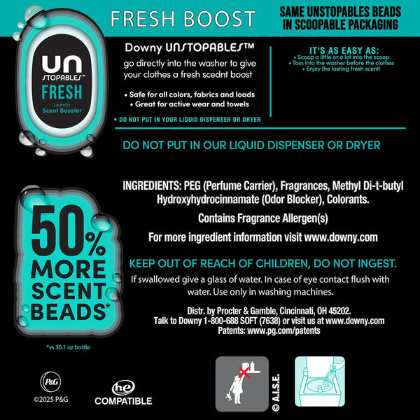 Downy Unstopables In-Wash Scent Booster Beads, Fresh, 59.9 oz.