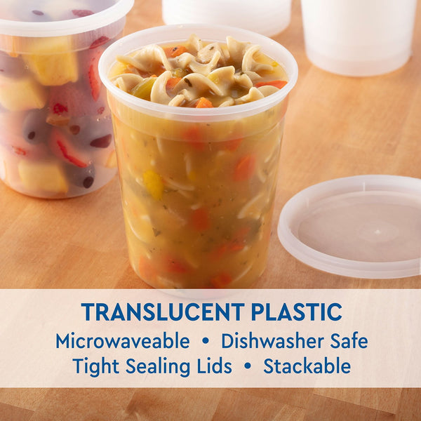 Member's Mark Deli Plastic Containers w/ Lids (32 oz., 240 ct.)