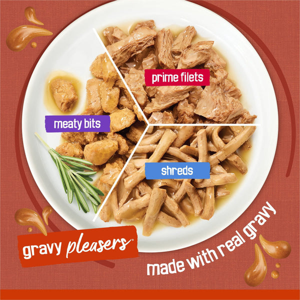 Purina Friskies Gravy Pleasers Variety Pack, Adult Wet Cat Food, 5.5 oz., 60 ct.