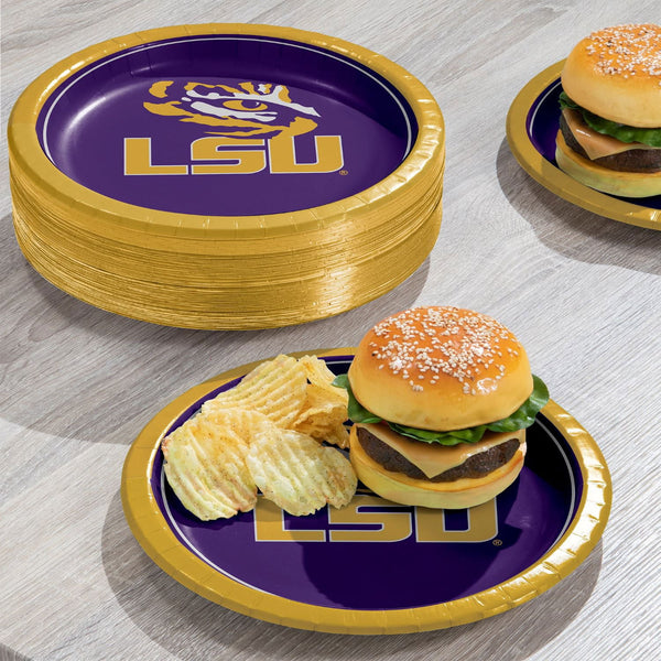 LSU Tigers NCAA Round Paper Plates, 10