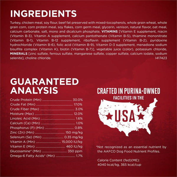 Purina ONE SmartBlend True Instinct Real Turkey & Venison, Adult Dry Dog Food, 40 lbs.