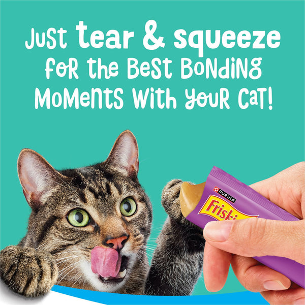 Purina Friskies lil’ Lickables With Chicken, Tuna or Ocean Whitefish Variety Pack Lickable Cat Treat, 56 ct. Pouches