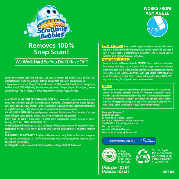 Scrubbing Bubbles Bathroom Cleaner, Rainshower, 4 ct., 100 oz.