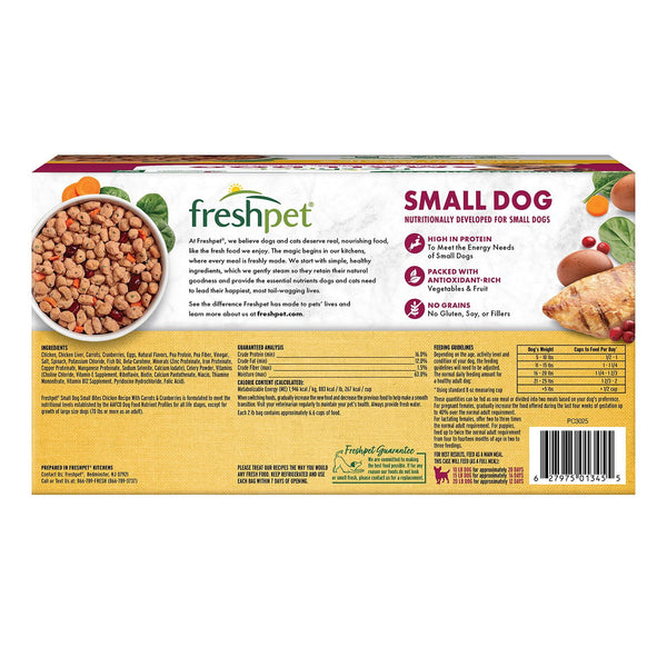Freshpet Small Dog Small Bites Chicken Recipe, 2 lbs. packs, 3 ct.