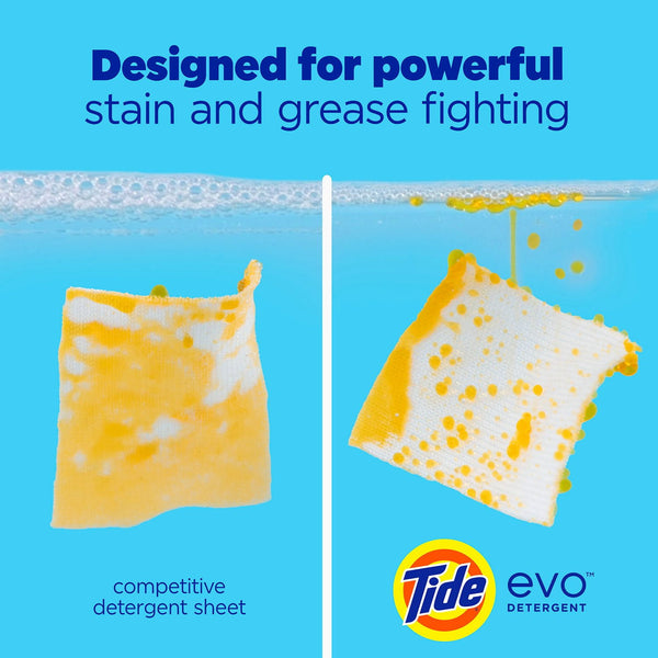 Tide Evo Laundry Detergent Fiber Tiles, Free & Gentle, 72 ct.