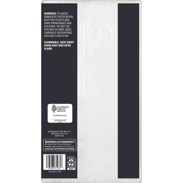 Member's Mark White 3-Ply Tissue Tablecovers, 54" x 108