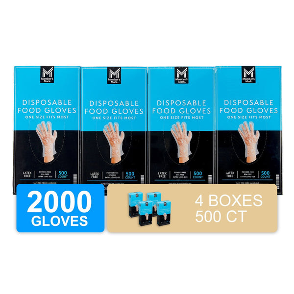 Member's Mark Disposable Food Gloves, 500 ct., 4 pk.