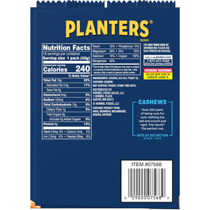 Planters Salted Cashews, 1.5 oz., 18 pk.