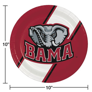 Alabama Crimson Tide NCAA Round Paper Plates, 10