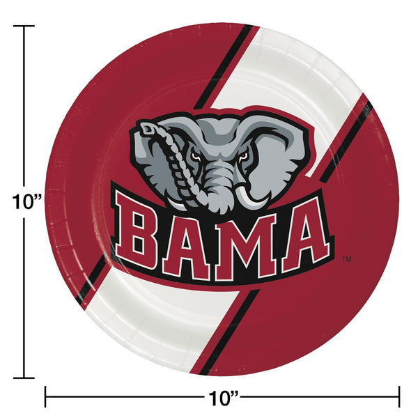 Alabama Crimson Tide NCAA Round Paper Plates, 10