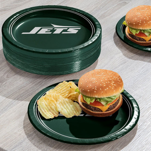 New York Jets NFL Round Paper Plates, 10