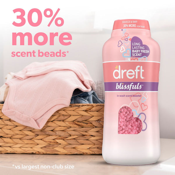 Dreft Blissfuls In-Wash Laundry Scent Booster Beads, Baby Fresh Scent, 39.9 oz.