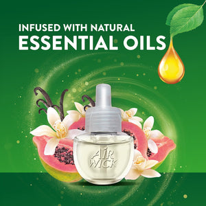 Air Wick Plug In Scented Oil Air Freshener, Vanilla & Pink Papaya, 2 Warmers + 8 Refills