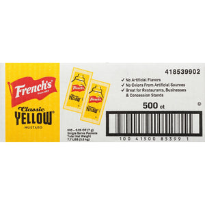 French's Mustard Single-Serve Packets, 5.5 g., 500 ct.