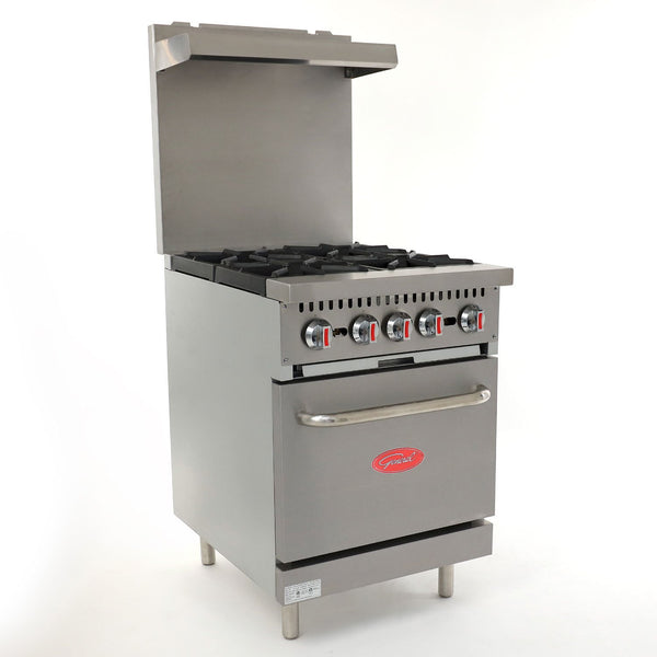 General Stainless Steel Gas Range with Oven, Choose Size & Gas Type