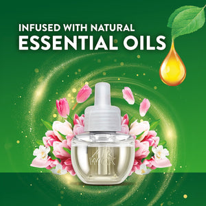 Air Wick Plug In Scented Oil Air Freshener, Sweet Tulip Petals, 1 warmer + 6 refills