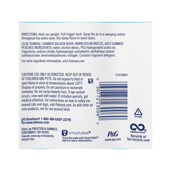 Febreze Air Mist Air Freshener Spray, Spring Mixed Scent, 4ct., 32.4 oz.