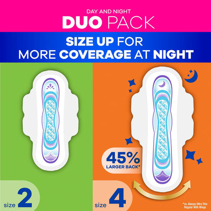 Always Ultra Thin Pads Duo Pack, 74 ct.