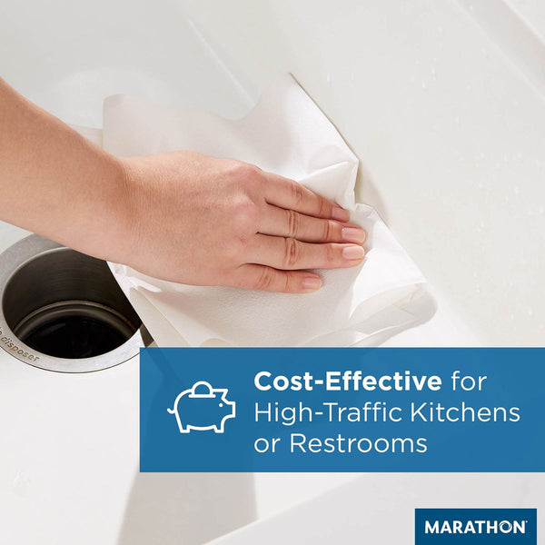 Marathon Centerpull Premium 1-Ply White Paper Towels, 6 rolls, 300 sheets/roll