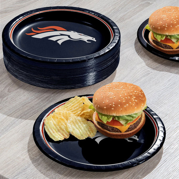 Denver Broncos NFL Round Paper Plates, 10