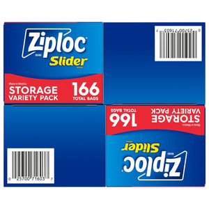 Ziploc Slider Storage Bags Variety Pack, Quart 96 ct., Gallon 70 ct.