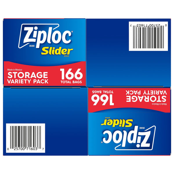 Ziploc Slider Storage Bags Variety Pack, Quart 96 ct., Gallon 70 ct.