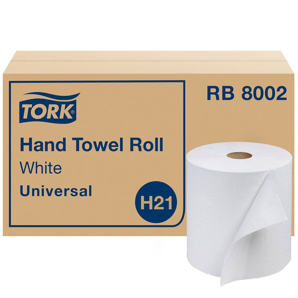 Tork Universal 1-Ply White Hand Towel Roll, 6 rolls, 800 ft./roll