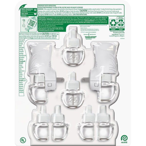 Air Wick Plug In Scented Oil Air Fresheners,  Lavender & Chamomile, 2 warmers + 8 refills