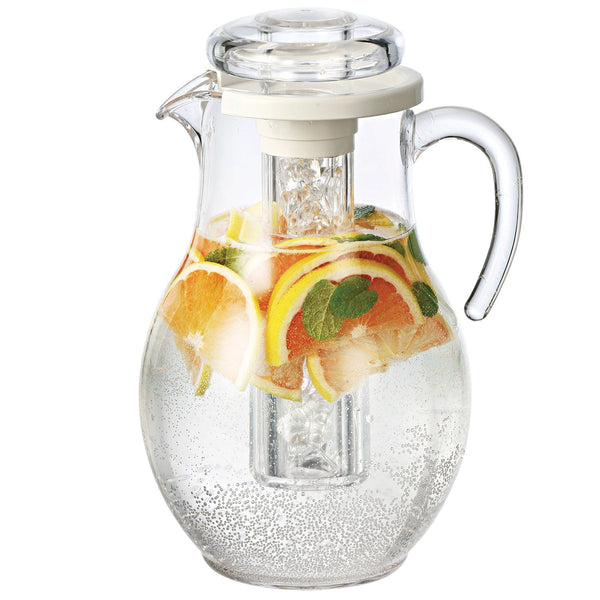 Service Ideas Acrylic Pitcher with Ice Tube, Smooth Body 3.3L