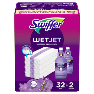 Swiffer WetJet Refill Pack, Lavender, 32  Pads + 2 Refills