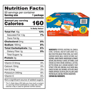 Ruffles Cheddar & Sour Cream Potato Chips, 1 oz., 50 pk.