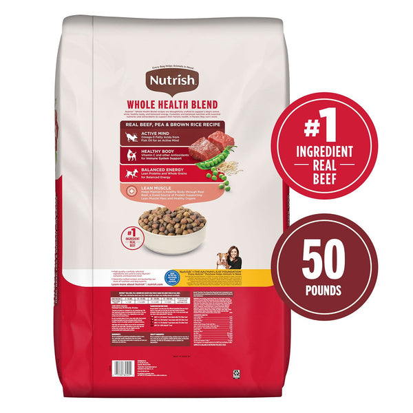 Rachael Ray Nutrish Real Beef, Pea & Brown Rice, Dry Dog Food, 50 lbs.