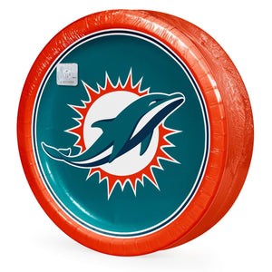 Miami Dolphins NFL Round Paper Plates, 10