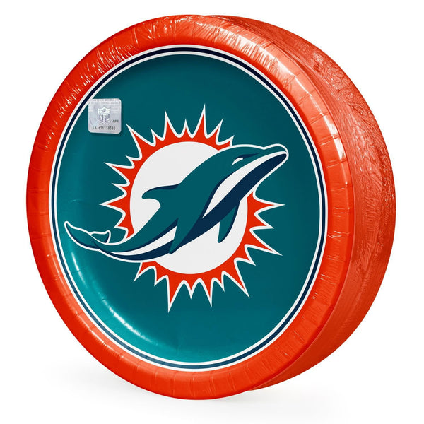 Miami Dolphins NFL Round Paper Plates, 10
