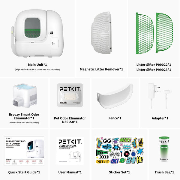 Petkit Purobot Max Pro AI-Powered Smart Litter Box with Visual Health Monitoring